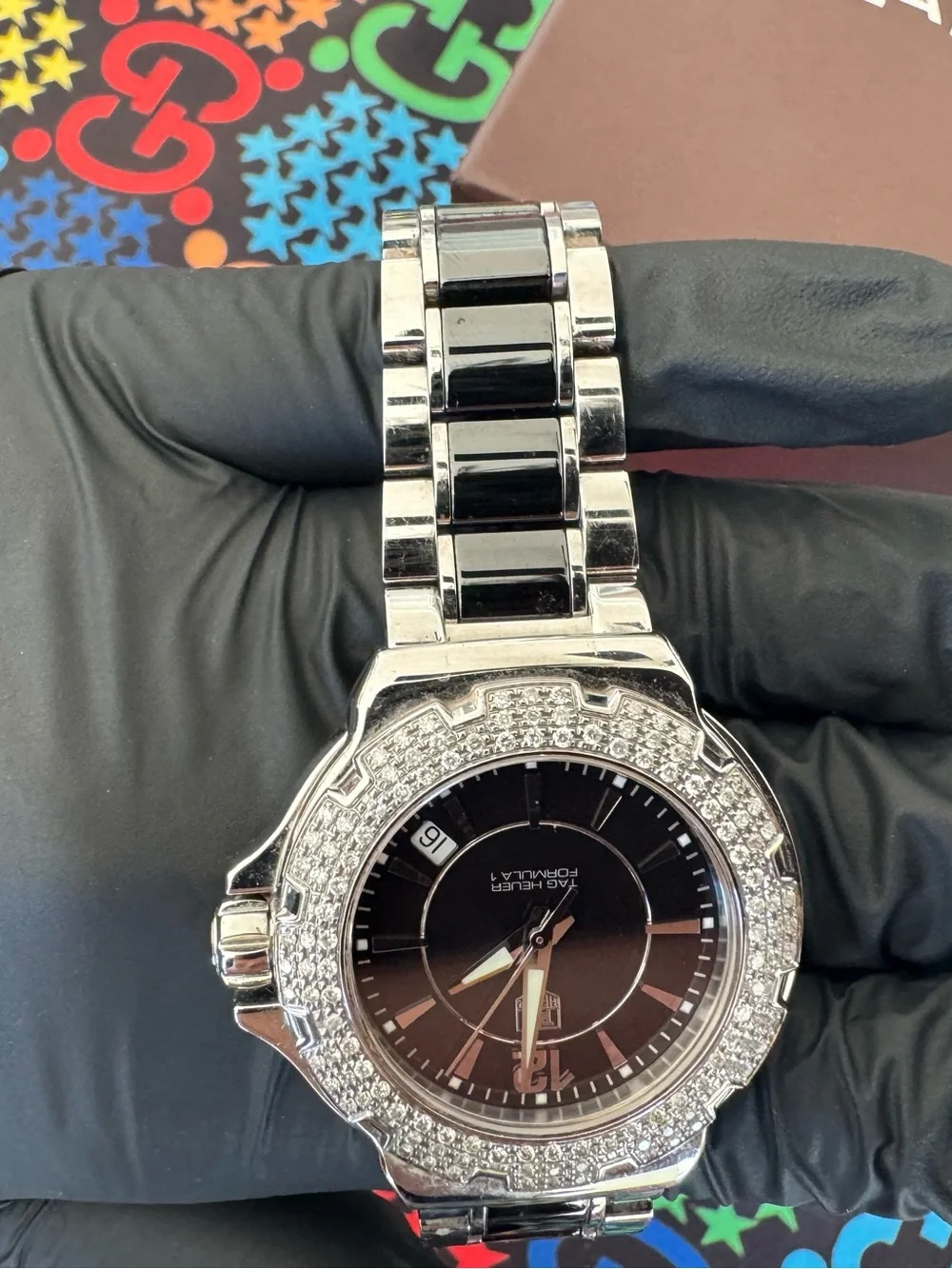Tag Heuer women’s Silver and black Stainless Steel Bracelet Watch